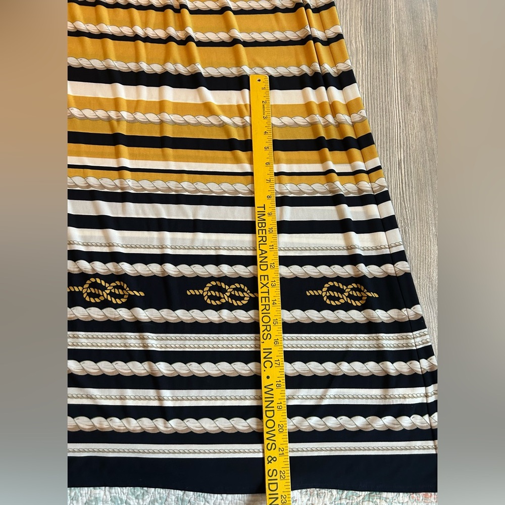Boston Proper Nautical Rope Stripe Maxi Dress Navy Yellow White Sleeveless Sz 16 - Picture 10 of 14
